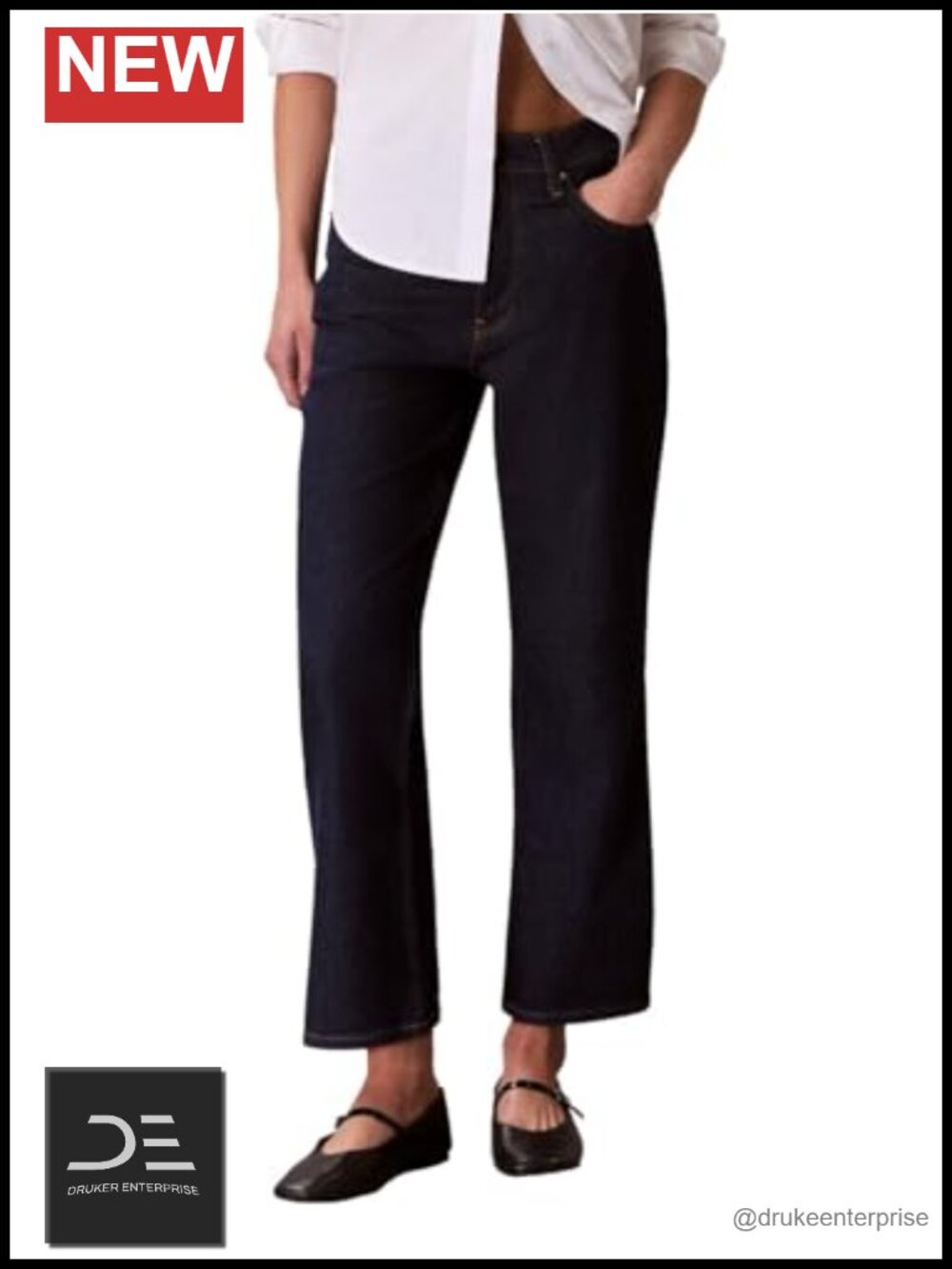 High Rise Ankle Bootcut Jeans, 5-Pocket Styling, Zip Fly, Button Closure